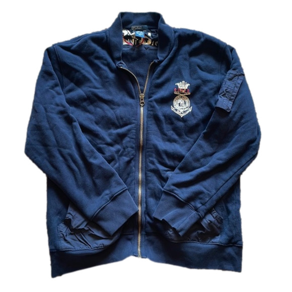 Polo Ralph Lauren Kids Navy Medium Vintage Heavyweight Full Zip Sweatshirt - Picture 1 of 6